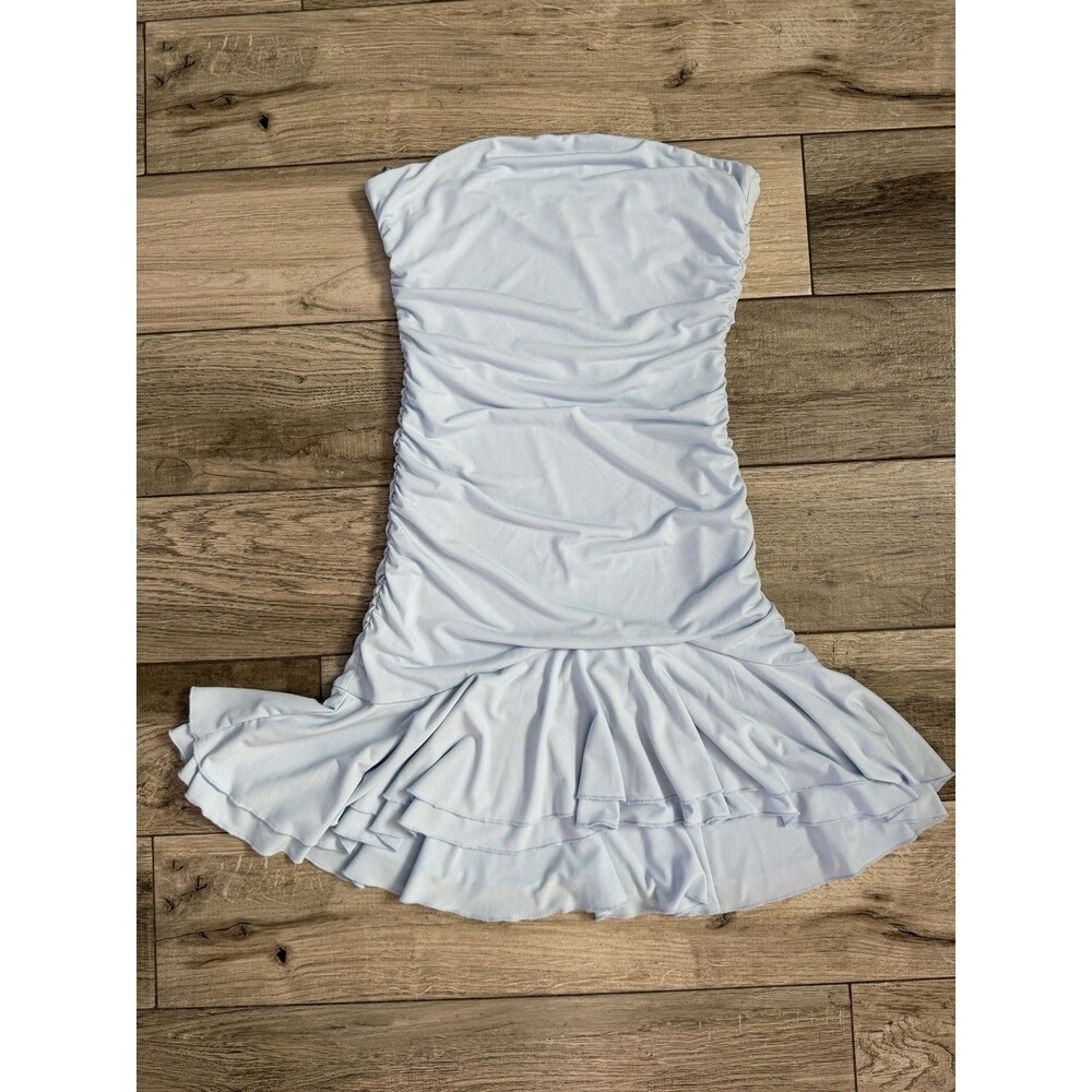 BP. Strapless Drop Waist Minidress Light Baby Blue Strapless party, size S